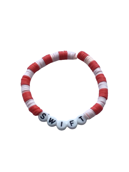 Large swift bracelet- coloured red and white