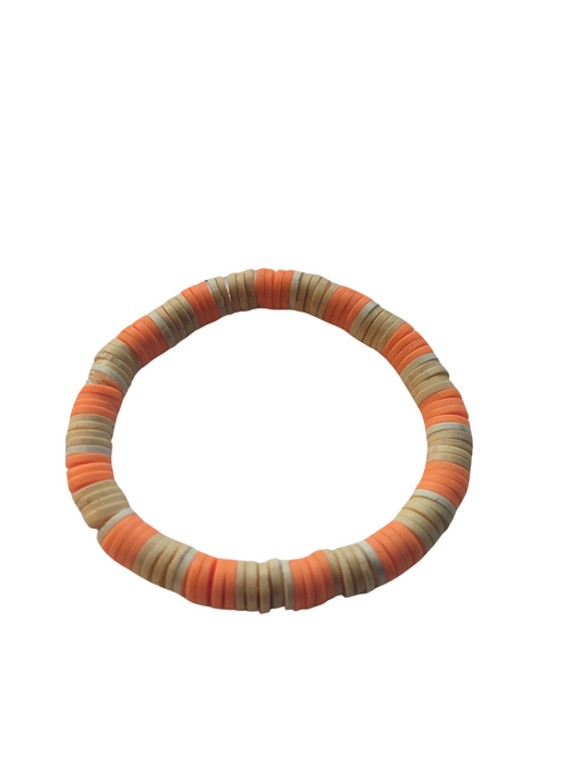 Small bracelet- coloured  orange, yellow and white